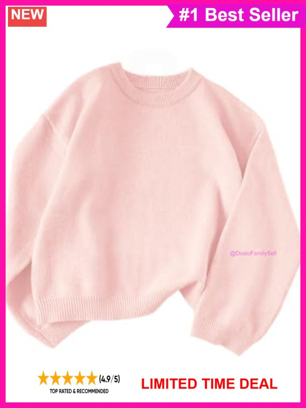 Oversized Crew Neck Long Sleeve Pullover Sweater
